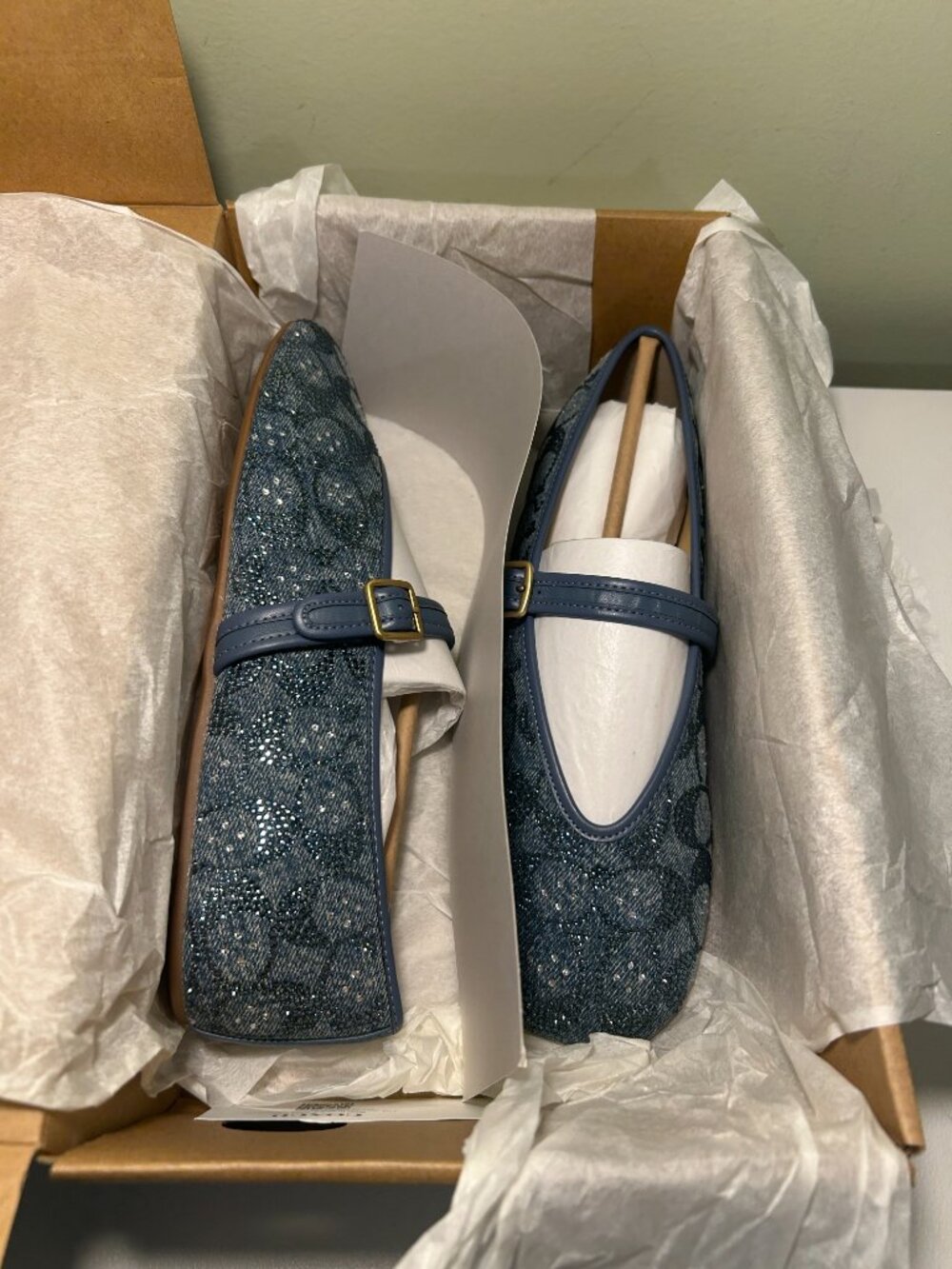 Coach Women's Mary Jane In Crystal Signature Denim - Picture 15 of 16
